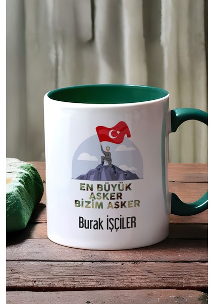 Kişiye Özel En Büyük Asker Kupa Bardak Yeşil Askere Hediye fırsatları