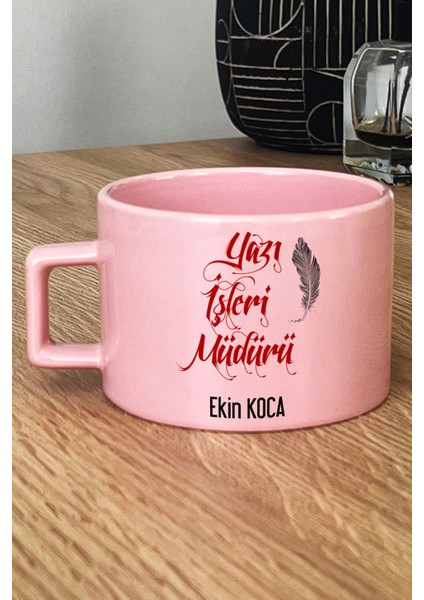 Kişiye Özel Yazı Işleri Müdürü Pastel Fincan Pembe