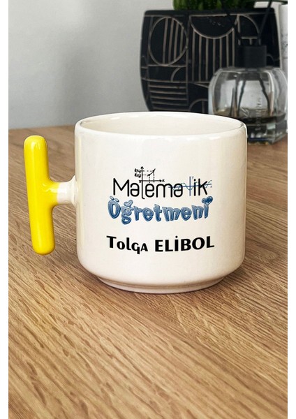 Kişiye Özel Matematik Öğretmeni -2- Kupa Bardak T Kulplu Sarı Öğretmenler Günü Hediyesi