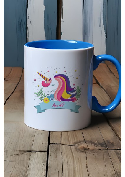 Kişiye Özel Unicorn Kupa Bardak Mavi Kız Çocuğa Hediye indirimleri