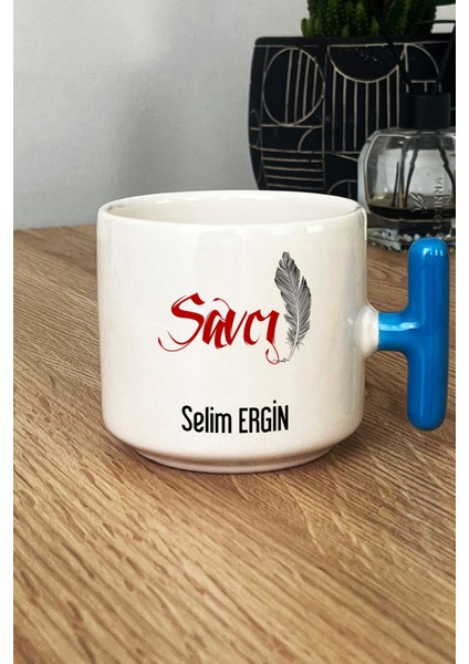 Kişiye Özel Savcı Kupa Bardak T Kulplu Mavi fiyatları