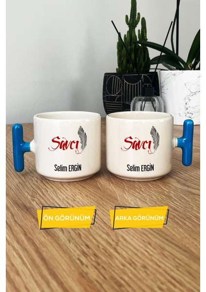 Kişiye Özel Savcı Kupa Bardak T Kulplu Mavi modelleri