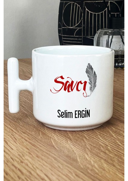 Kişiye Özel Savcı Kupa Bardak T Kulplu Beyaz