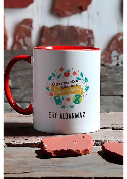 Kişiye Özel Öğretmenler Günü Hediyesi Kupa Bardak Kırmızı fırsatları