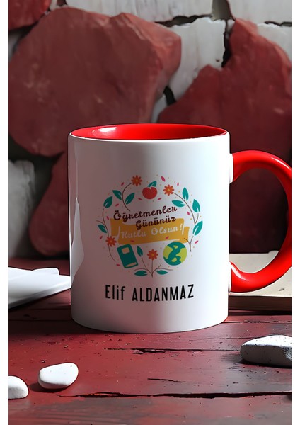 Kişiye Özel Öğretmenler Günü Hediyesi Kupa Bardak Kırmızı indirimleri