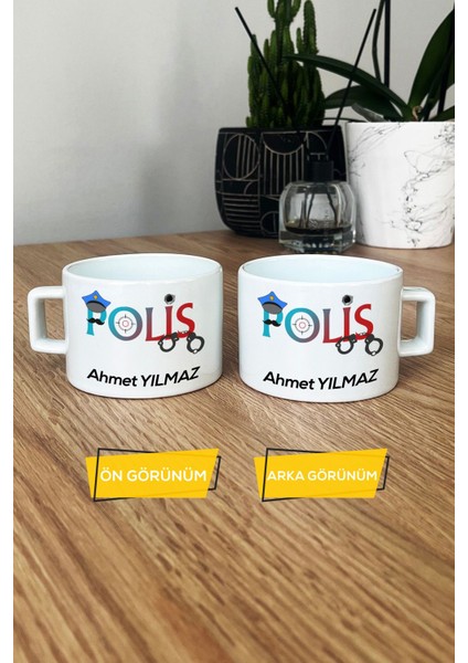 Kişiye Özel Polis Lüks Fincan Beyaz Polisler Günü Hediyesi fiyatları