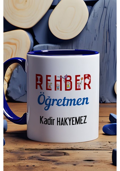 Kişiye Özel Rehber Öğretmen Kupa Bardak Lacivert Öğretmenler Günü Hediyesi