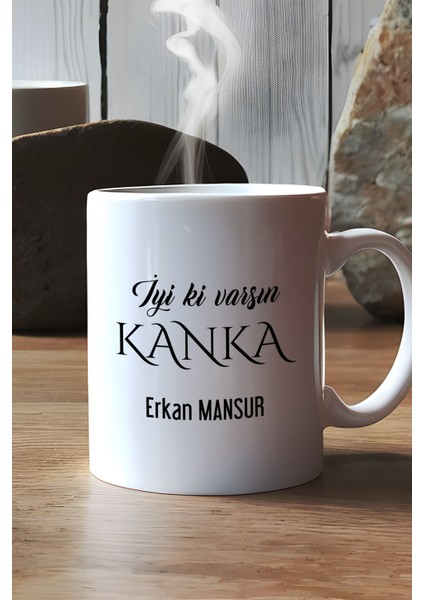 Kişiye Özel Iyi Ki Varsın Kanka Kupa Bardak Beyaz Arkadaşa Hediye