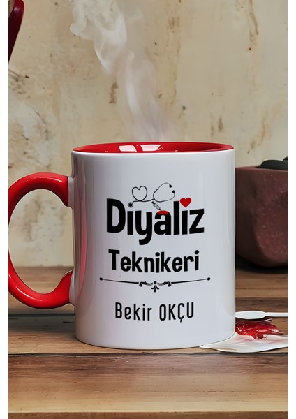 Kişiye Özel Diyaliz Teknikeri Kupa Bardak Kırmızı Tıp Bayramı Hediyesi