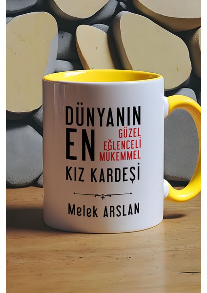 Kişiye Özel Kız Kardeş Kupa Bardak Sarı Kız Kardeşe Doğum Günü Hediyesi fiyatları