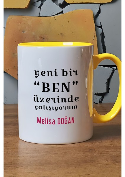 Kişiye Özel Yeni Bir Ben Kupa Bardak Sarı Motto Arkadaşa Kardeşe Hediye fırsatları