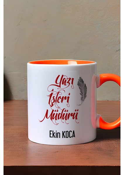 Kişiye Özel Yazı Işleri Müdürü Kupa Bardak Turuncu modelleri
