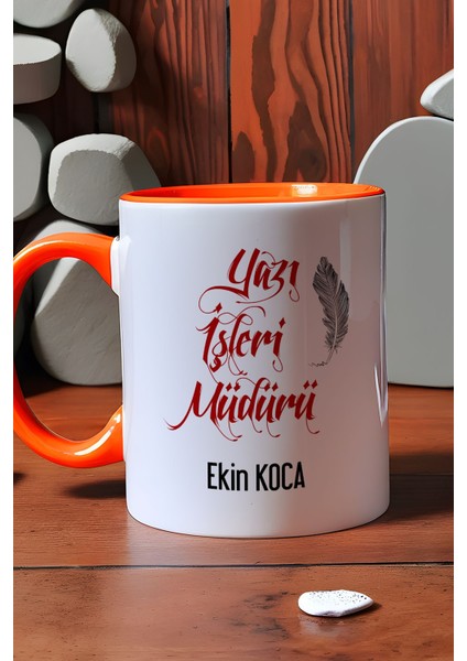 Kişiye Özel Yazı Işleri Müdürü Kupa Bardak Turuncu indirimleri