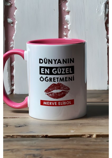 Kişiye Özel Dünyanın En Güzel Öğretmeni Kupa Bardak Pembe Öğretmenler Günü Hediyesi fiyatları