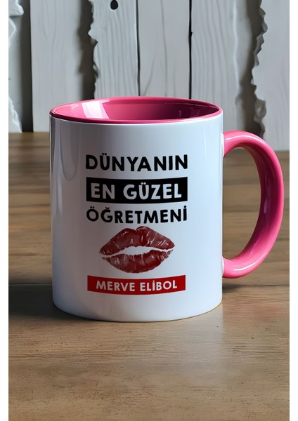 Kişiye Özel Dünyanın En Güzel Öğretmeni Kupa Bardak Pembe Öğretmenler Günü Hediyesi fırsatları