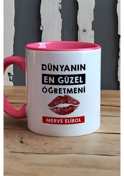 Kişiye Özel Dünyanın En Güzel Öğretmeni Kupa Bardak Pembe Öğretmenler Günü Hediyesi indirimleri
