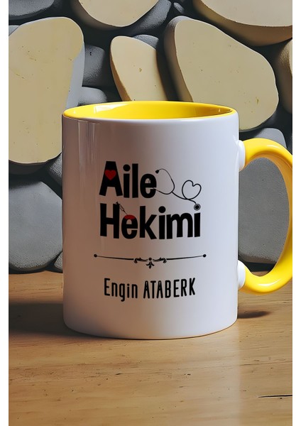 Kişiye Özel Aile Hekimi Doktor Kupa Bardak Sarı Tıp Bayramı Hediyesi