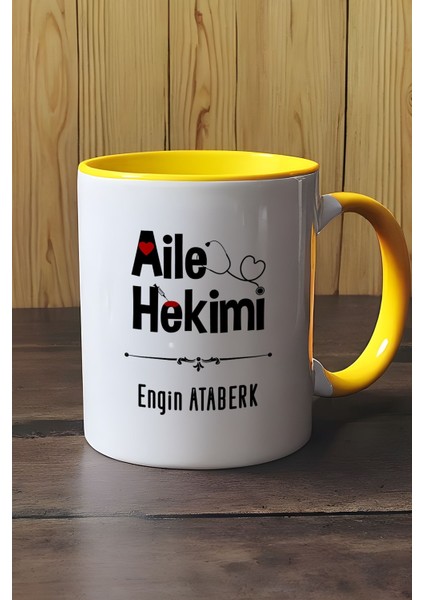 Kişiye Özel Aile Hekimi Doktor Kupa Bardak Sarı Tıp Bayramı Hediyesi