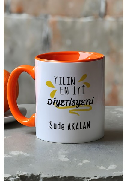 Kişiye Özel Yılın En Iyi Diyetisyeni Kupa Bardak Turuncu Tıp Bayramı Hediyesi fırsatları