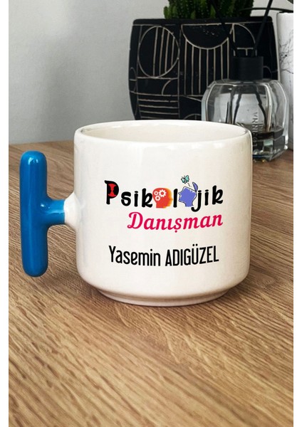 Kişiye Özel Psikolojik Danışman Kupa Bardak T Kulplu Mavi Tıp Bayramı Hediyesi