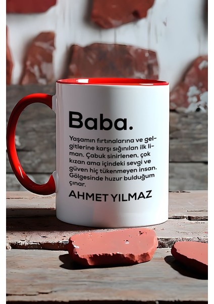 Kişiye Özel Baba Kupa Bardak Kırmızı Isme Özel Babalar Günü Hediyesi fırsatları