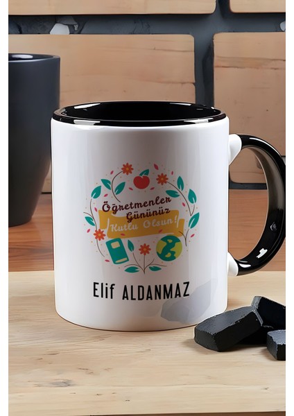 Kişiye Özel Öğretmenler Günü Hediyesi Kupa Bardak Siyah modelleri