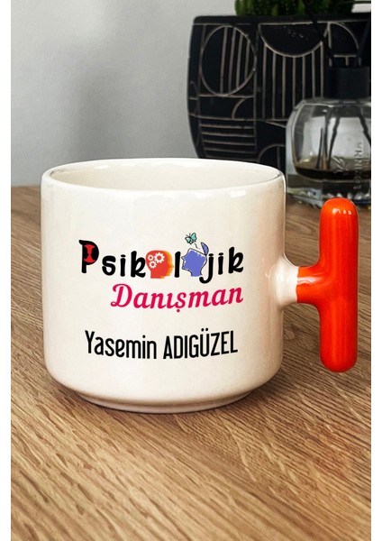 Kişiye Özel Psikolojik Danışman Kupa Bardak T Kulplu Turuncu Tıp Bayramı Hediyesi fiyatları