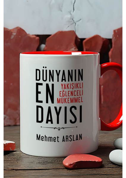 Kişiye Özel Dayı Kupa Bardak Kırmızı Dayıya Doğum Günü Hediyesi fiyatları
