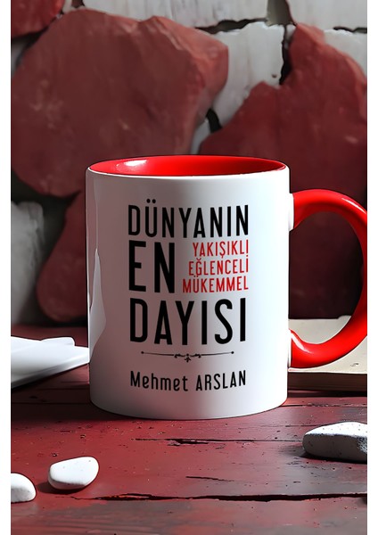 Kişiye Özel Dayı Kupa Bardak Kırmızı Dayıya Doğum Günü Hediyesi indirimleri