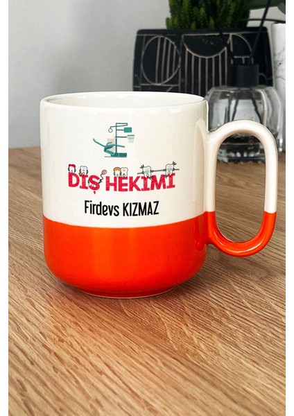 Kişiye Özel Diş Hekimi Pro Kupa Bardak Turuncu Diş Hekimleri Günü Hediyesi fiyatları