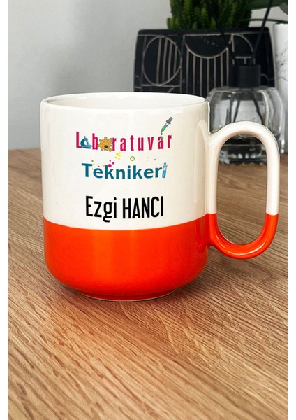Kişiye Özel Laboratuvar Teknikeri Pro Kupa Bardak Turuncu Tıp Bayramı Hediyeleri