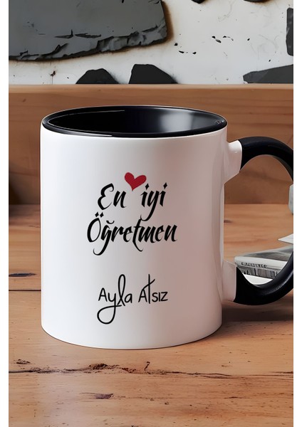 Kişiye Özel En Iyi Öğretmen Kupa Bardak Siyah Öğretmenler Günü Hediyesi