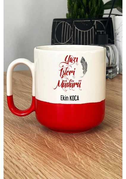 Kişiye Özel Yazı Işleri Müdürü Pro Kupa Bardak Kırmızı