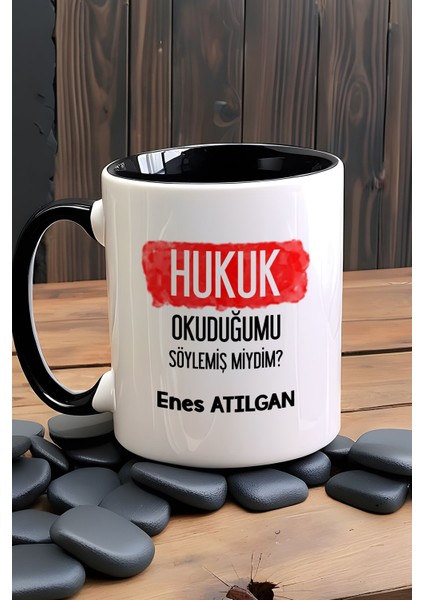 Kişiye Özel Avukata Hediye Kupa Bardak Siyah Hukuk Okuduğumu Söylemiş Miydim