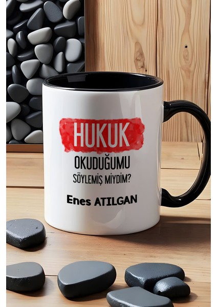 Kişiye Özel Avukata Hediye Kupa Bardak Siyah Hukuk Okuduğumu Söylemiş Miydim