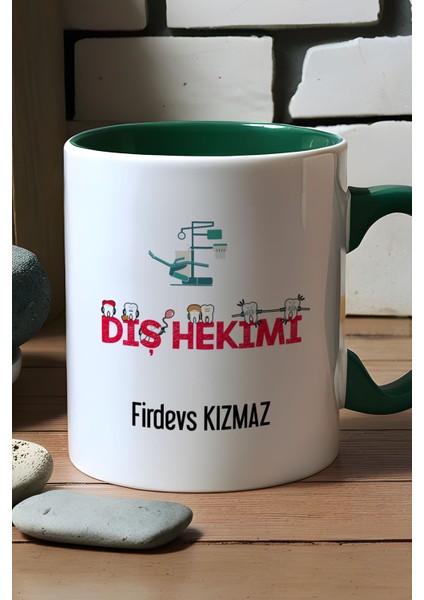 Kişiye Özel Diş Hekimi Kupa Bardak Yeşil Diş Hekimleri Günü Hediyesi fiyatları