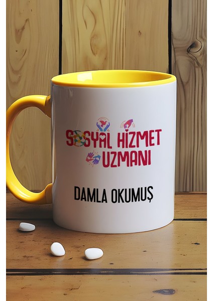 Kişiye Özel Sosyal Hizmet Uzmanı Kupa Bardak Sarı