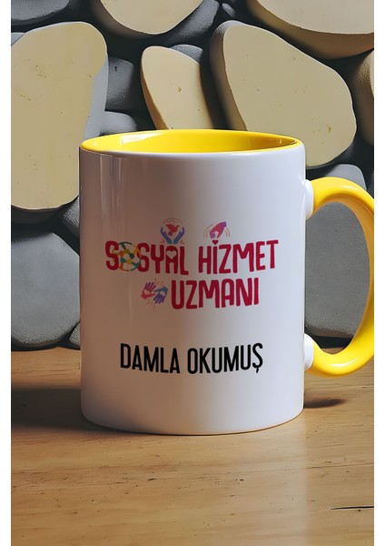 Kişiye Özel Sosyal Hizmet Uzmanı Kupa Bardak Sarı