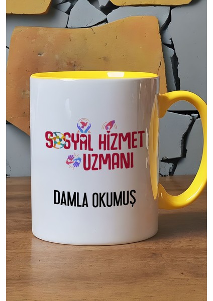 Kişiye Özel Sosyal Hizmet Uzmanı Kupa Bardak Sarı