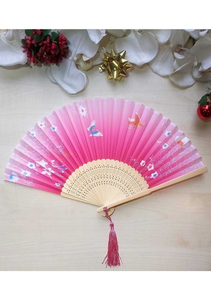 -Pembe Desenli Şık Yelpaze modelleri