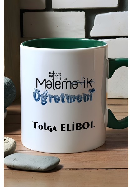 Kişiye Özel Matematik Öğretmeni -2- Kupa Bardak Yeşil Öğretmenler Günü Hediyesi fiyatları