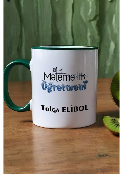 Kişiye Özel Matematik Öğretmeni -2- Kupa Bardak Yeşil Öğretmenler Günü Hediyesi modelleri