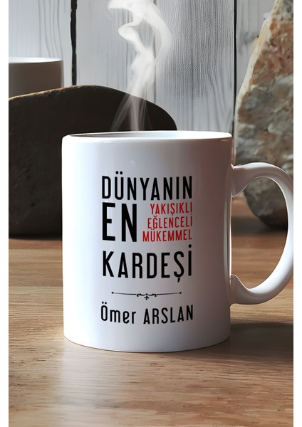 Kişiye Özel Erkek Kardeş Kupa Bardak Beyaz Erkek Kardeşe Doğum Günü Hediyesi modelleri