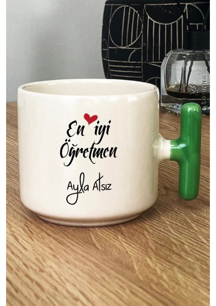 Kişiye Özel En Iyi Öğretmen Kupa Bardak T Kulplu Yeşil Öğretmenler Günü Hediyesi fiyatları