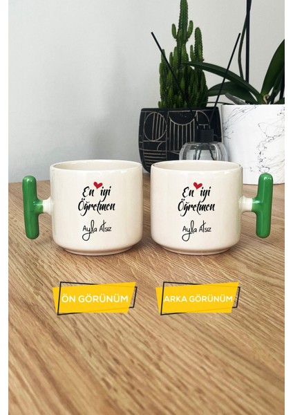 Kişiye Özel En Iyi Öğretmen Kupa Bardak T Kulplu Yeşil Öğretmenler Günü Hediyesi modelleri