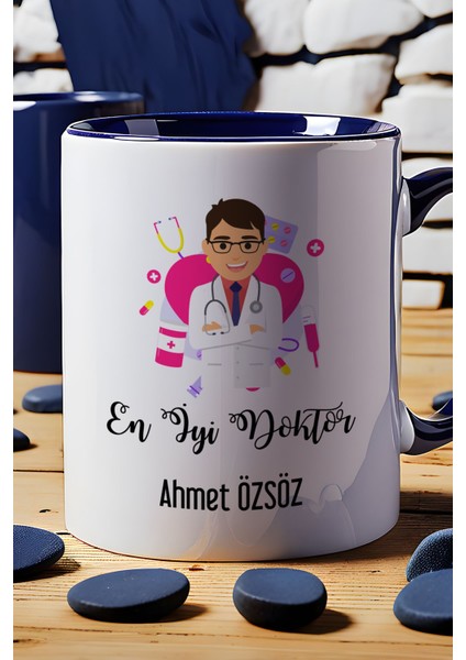 Kişiye Özel En Iyi Doktor Kupa Bardak Lacivert Tıp Bayramı Hediyesi indirimleri