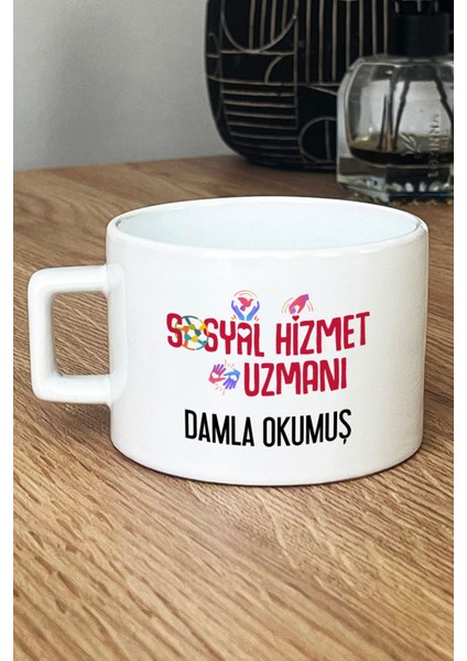Kişiye Özel Sosyal Hizmet Uzmanı Lüks Fincan Beyaz