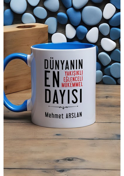 Kişiye Özel Dayı Kupa Bardak Mavi Dayıya Doğum Günü Hediyesi modelleri