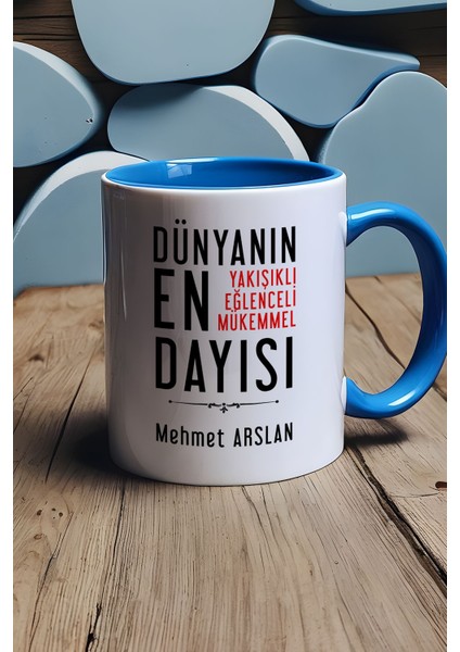 Kişiye Özel Dayı Kupa Bardak Mavi Dayıya Doğum Günü Hediyesi fırsatları