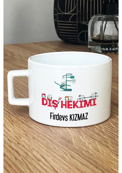 Kişiye Özel Diş Hekimi Lüks Fincan Beyaz Diş Hekimleri Günü Hediyesi